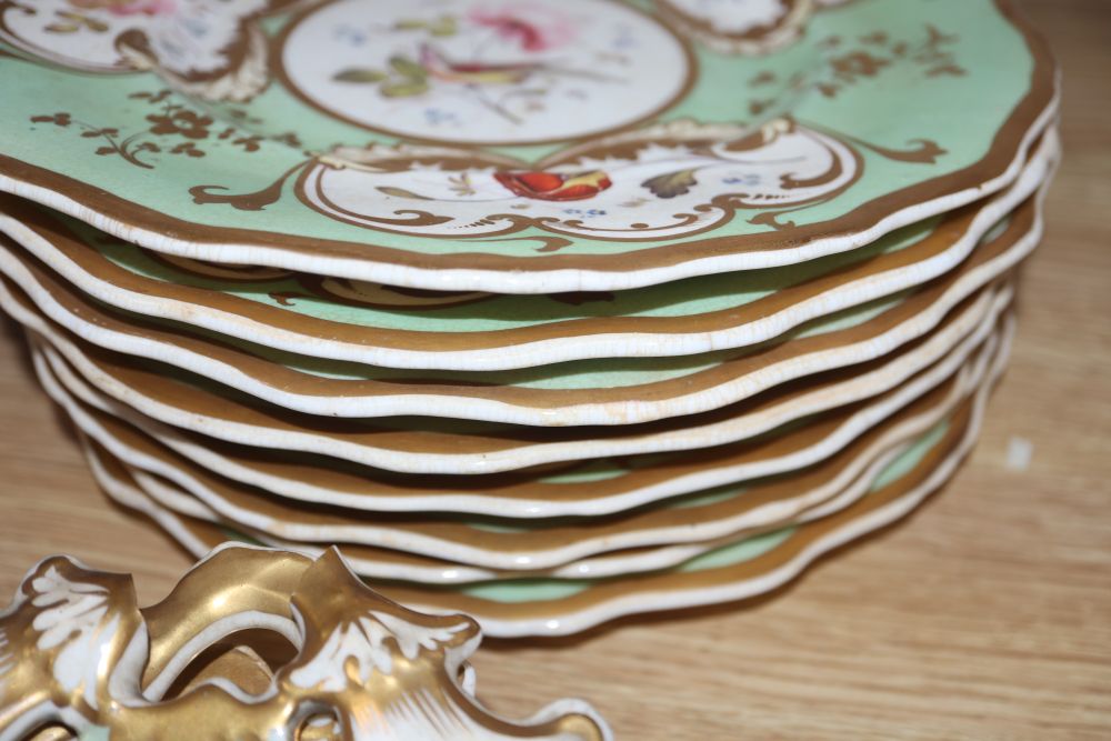 A Victorian porcelain part dinner service